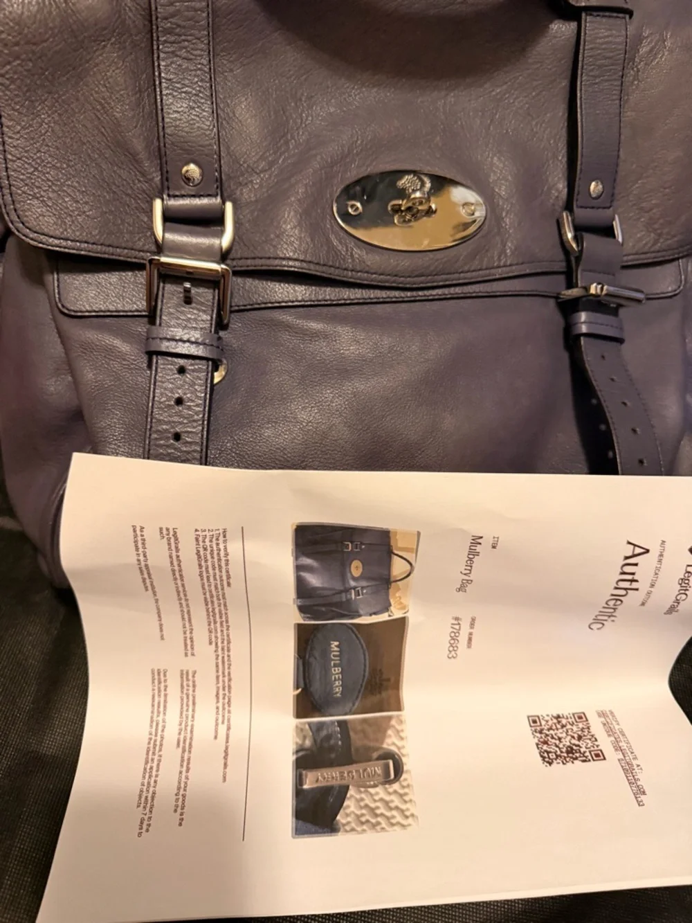 Authentic Mulberry Alexa Slate Purse - Picture 14 of 14